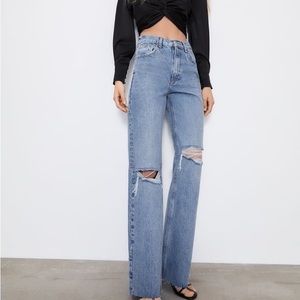 Zara Hi Rise Wide Leg Jeans